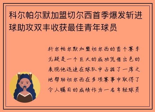科尔帕尔默加盟切尔西首季爆发斩进球助攻双丰收获最佳青年球员